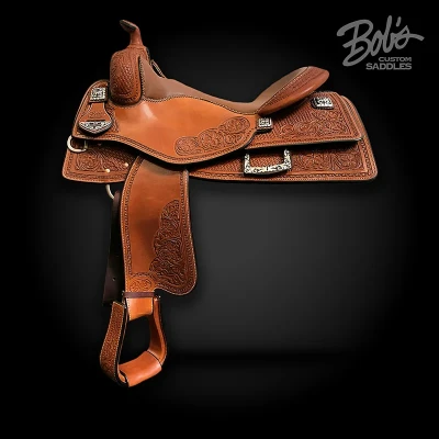 Tim McQuay 261 premium western reining saddle handcrafted for comfort and control.